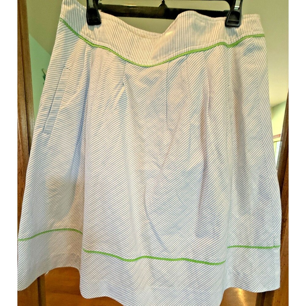 LILLY Pulitzer Fayette Skirt Blue & White Stripe Lined size 8  $158 VINTAGE NEW